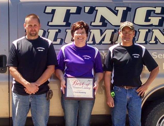 Best of Mower County Award - 2014 - T 'N G Plumbing